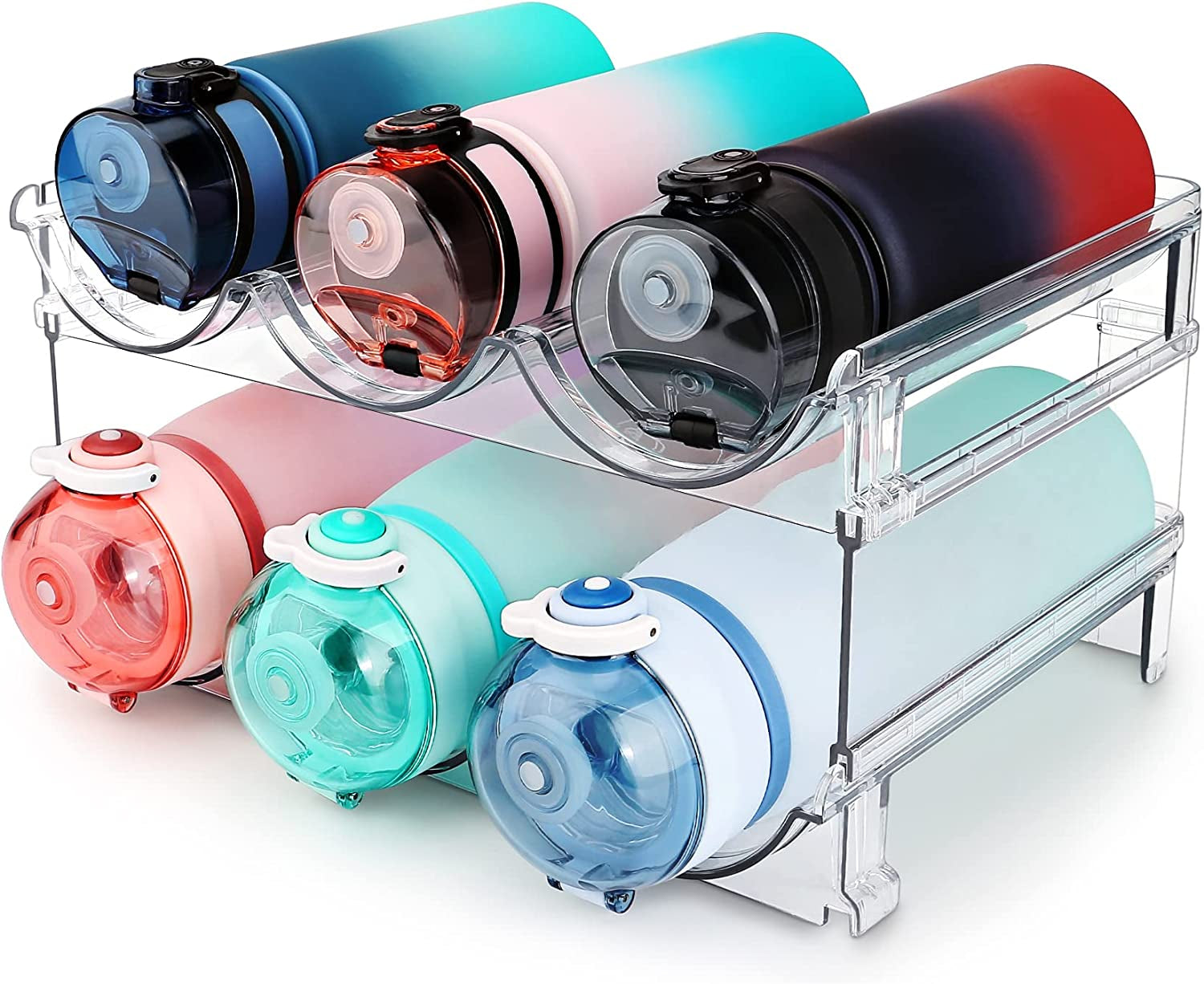 Water Bottle Storage Organiser, 2 Packs Water Bottle Storage Rack