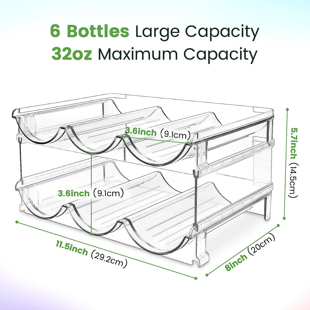  Water Bottle Storage Organiser, 2 Packs Water Bottle Storage Rack